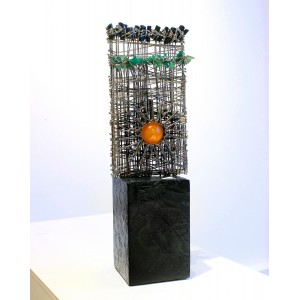 Shakil Ismail, 9 x 5 Inch, Metal & Glass Casting with Semi Precious Stone, Calligraphy Paintings, AC-SKL-025
